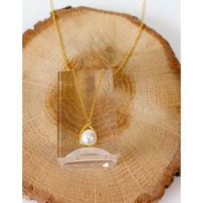 Ασημένιο κολιέ - επίχρυσο με μαργαριτάρι (SN206)